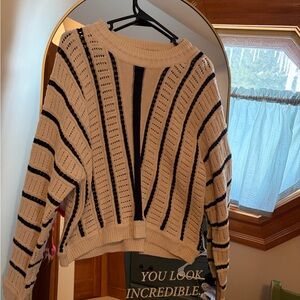 Sanctuary Black and Cream Striped Sweater